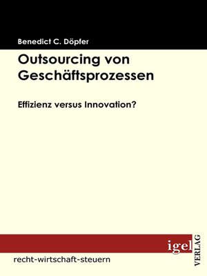 cover image of Outsourcing von Geschäftsprozessen